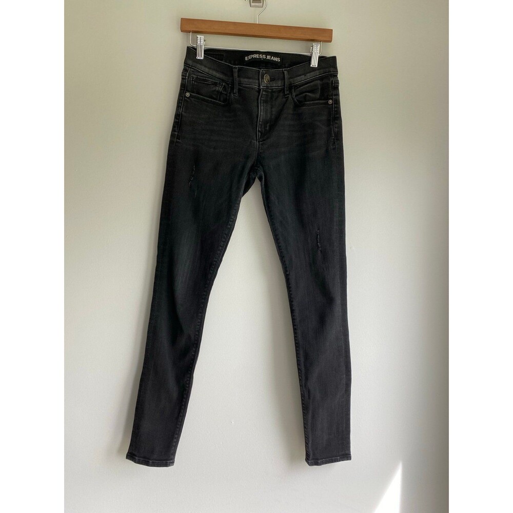 Express Jeans Mid Rise Legging Jeans - Black - Size 6
